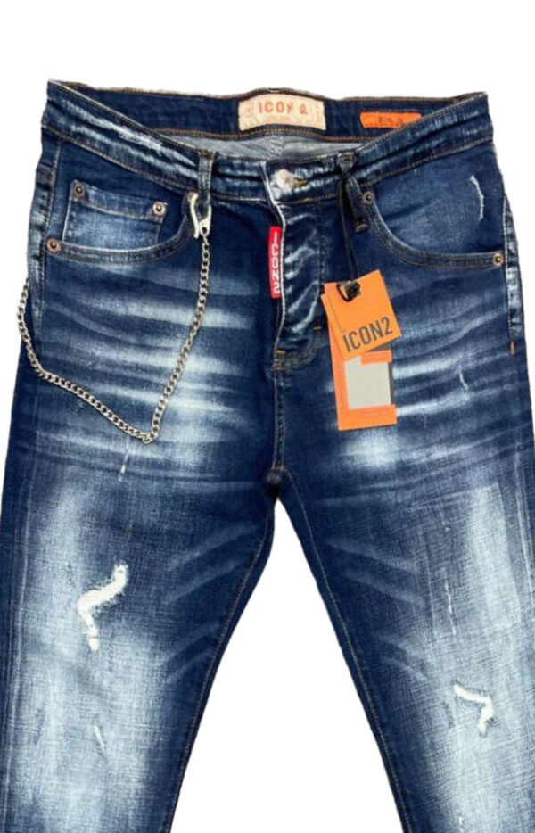 ICON 2 Regular Fit Distressed Blue Jeans – Bild 2